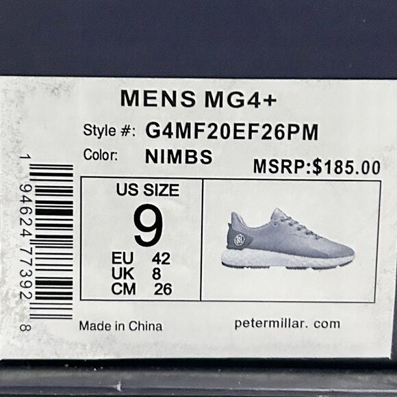 G/Fore G4 MG4+ Peter Millar Men’s Size 9 Nimbus Grey Spikeless Golf Shoes No Lid - Picture 9 of 9